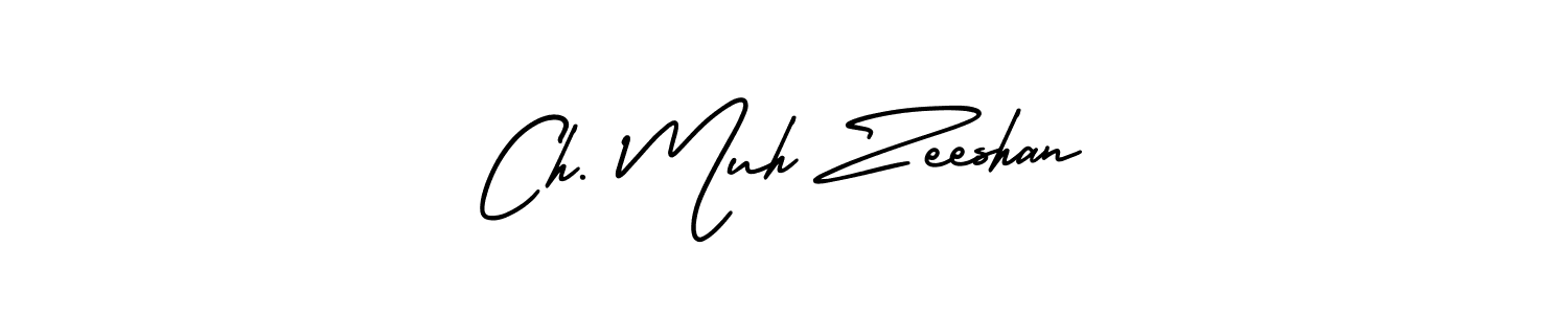 How to make Ch. Muh Zeeshan signature? AmerikaSignatureDemo-Regular is a professional autograph style. Create handwritten signature for Ch. Muh Zeeshan name. Ch. Muh Zeeshan signature style 3 images and pictures png