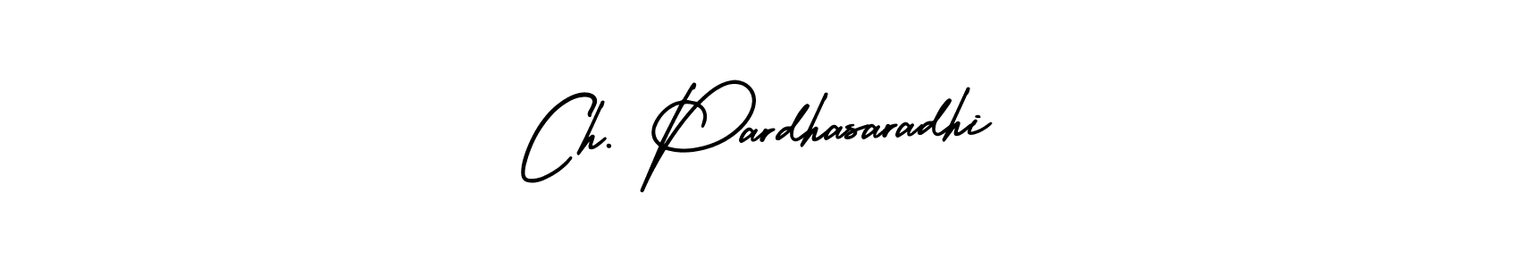 How to make Ch. Pardhasaradhi name signature. Use AmerikaSignatureDemo-Regular style for creating short signs online. This is the latest handwritten sign. Ch. Pardhasaradhi signature style 3 images and pictures png