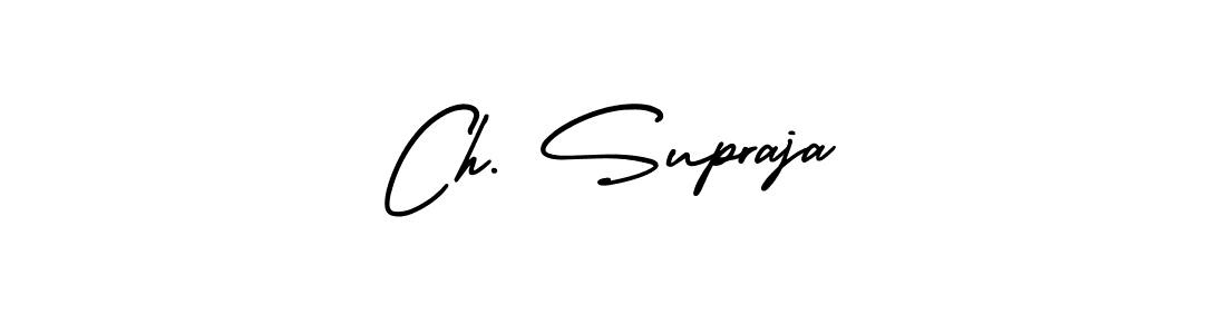 Create a beautiful signature design for name Ch. Supraja. With this signature (AmerikaSignatureDemo-Regular) fonts, you can make a handwritten signature for free. Ch. Supraja signature style 3 images and pictures png