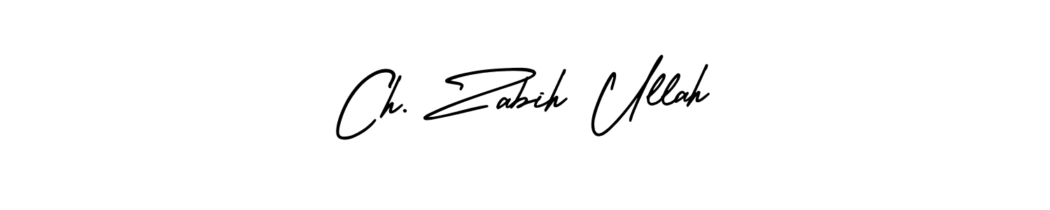 It looks lik you need a new signature style for name Ch. Zabih Ullah. Design unique handwritten (AmerikaSignatureDemo-Regular) signature with our free signature maker in just a few clicks. Ch. Zabih Ullah signature style 3 images and pictures png