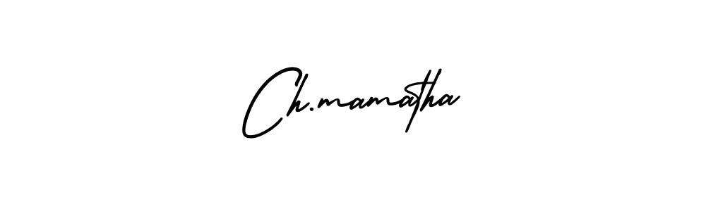 You should practise on your own different ways (AmerikaSignatureDemo-Regular) to write your name (Ch.mamatha) in signature. don't let someone else do it for you. Ch.mamatha signature style 3 images and pictures png