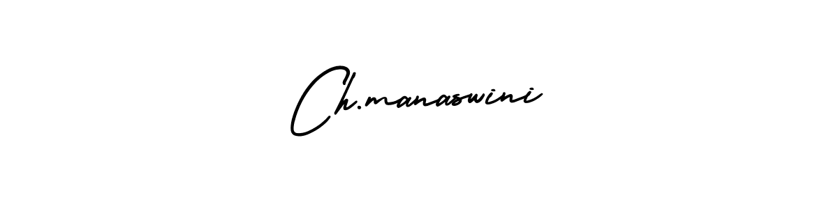 How to make Ch.manaswini name signature. Use AmerikaSignatureDemo-Regular style for creating short signs online. This is the latest handwritten sign. Ch.manaswini signature style 3 images and pictures png