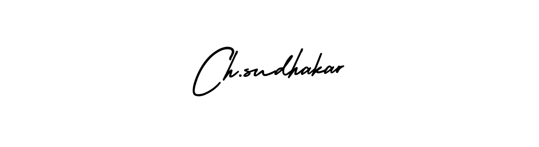 How to make Ch.sudhakar name signature. Use AmerikaSignatureDemo-Regular style for creating short signs online. This is the latest handwritten sign. Ch.sudhakar signature style 3 images and pictures png