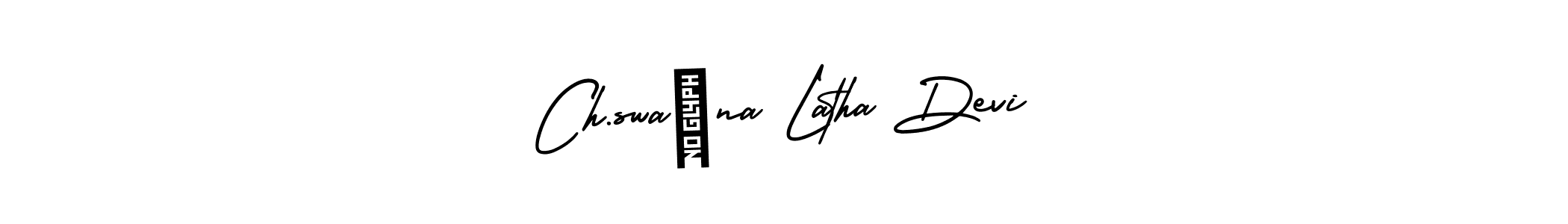The best way (AmerikaSignatureDemo-Regular) to make a short signature is to pick only two or three words in your name. The name Ch.swaŕna Latha Devi include a total of six letters. For converting this name. Ch.swaŕna Latha Devi signature style 3 images and pictures png