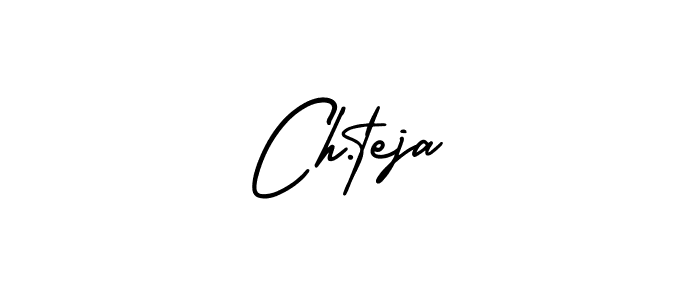How to make Ch.teja name signature. Use AmerikaSignatureDemo-Regular style for creating short signs online. This is the latest handwritten sign. Ch.teja signature style 3 images and pictures png