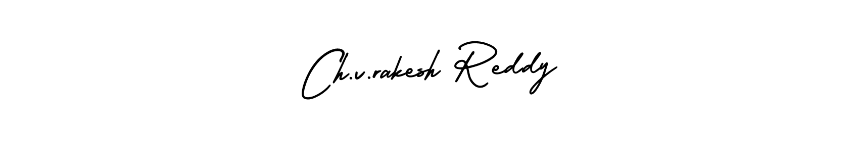 This is the best signature style for the Ch.v.rakesh Reddy name. Also you like these signature font (AmerikaSignatureDemo-Regular). Mix name signature. Ch.v.rakesh Reddy signature style 3 images and pictures png