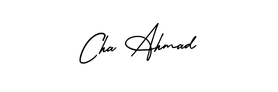 This is the best signature style for the Cha Ahmad name. Also you like these signature font (AmerikaSignatureDemo-Regular). Mix name signature. Cha Ahmad signature style 3 images and pictures png