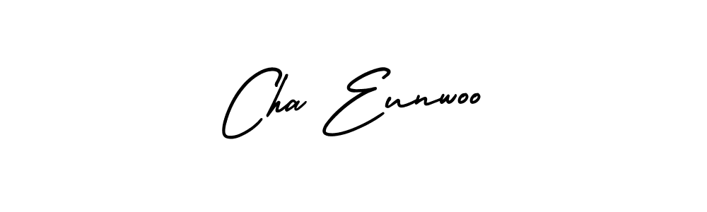 Create a beautiful signature design for name Cha Eunwoo. With this signature (AmerikaSignatureDemo-Regular) fonts, you can make a handwritten signature for free. Cha Eunwoo signature style 3 images and pictures png