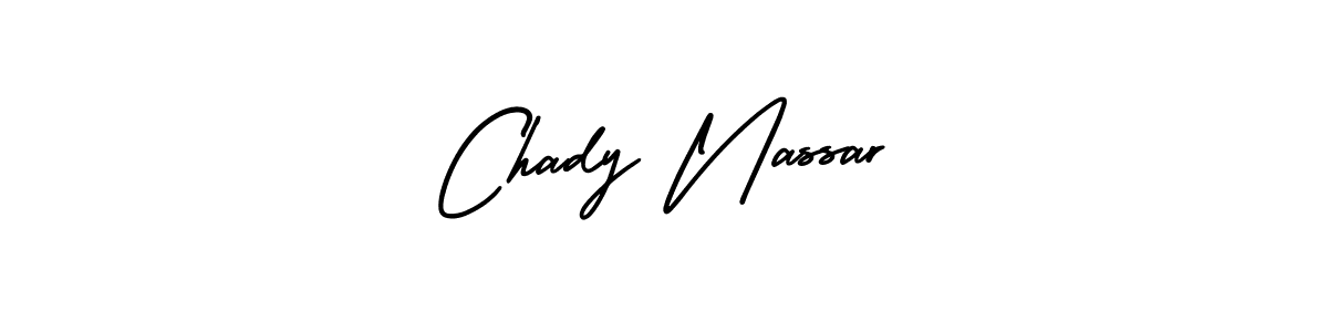 This is the best signature style for the Chady Nassar name. Also you like these signature font (AmerikaSignatureDemo-Regular). Mix name signature. Chady Nassar signature style 3 images and pictures png