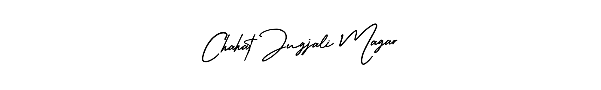 Chahat Jugjali Magar stylish signature style. Best Handwritten Sign (AmerikaSignatureDemo-Regular) for my name. Handwritten Signature Collection Ideas for my name Chahat Jugjali Magar. Chahat Jugjali Magar signature style 3 images and pictures png