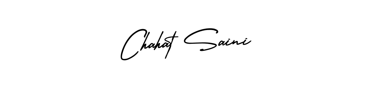 This is the best signature style for the Chahat Saini name. Also you like these signature font (AmerikaSignatureDemo-Regular). Mix name signature. Chahat Saini signature style 3 images and pictures png