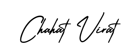 The best way (AmerikaSignatureDemo-Regular) to make a short signature is to pick only two or three words in your name. For converting this name Chahat Virat. Chahat Virat signature style 3 images and pictures png