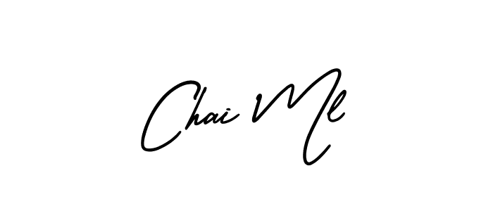 You should practise on your own different ways (AmerikaSignatureDemo-Regular) to write your name (Chai Ml) in signature. don't let someone else do it for you. Chai Ml signature style 3 images and pictures png