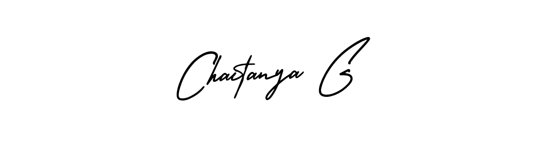 How to make Chaitanya G name signature. Use AmerikaSignatureDemo-Regular style for creating short signs online. This is the latest handwritten sign. Chaitanya G signature style 3 images and pictures png