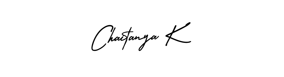 Use a signature maker to create a handwritten signature online. With this signature software, you can design (AmerikaSignatureDemo-Regular) your own signature for name Chaitanya K. Chaitanya K signature style 3 images and pictures png