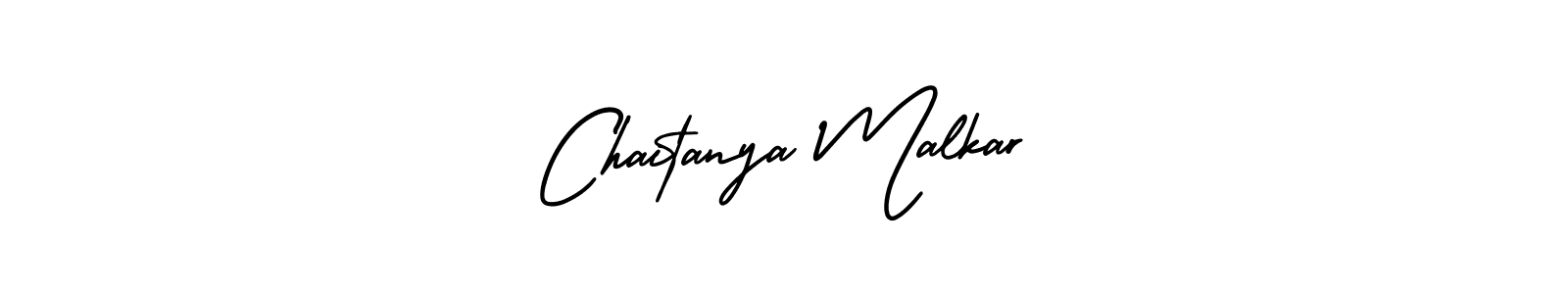 The best way (AmerikaSignatureDemo-Regular) to make a short signature is to pick only two or three words in your name. The name Chaitanya Malkar include a total of six letters. For converting this name. Chaitanya Malkar signature style 3 images and pictures png