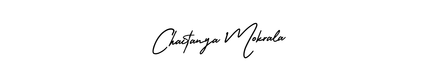 Chaitanya Mokrala stylish signature style. Best Handwritten Sign (AmerikaSignatureDemo-Regular) for my name. Handwritten Signature Collection Ideas for my name Chaitanya Mokrala. Chaitanya Mokrala signature style 3 images and pictures png