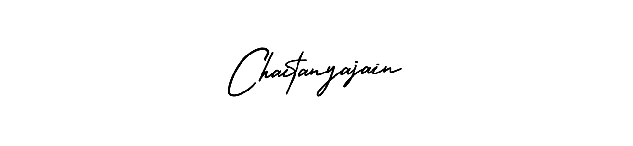 How to make Chaitanyajain name signature. Use AmerikaSignatureDemo-Regular style for creating short signs online. This is the latest handwritten sign. Chaitanyajain signature style 3 images and pictures png