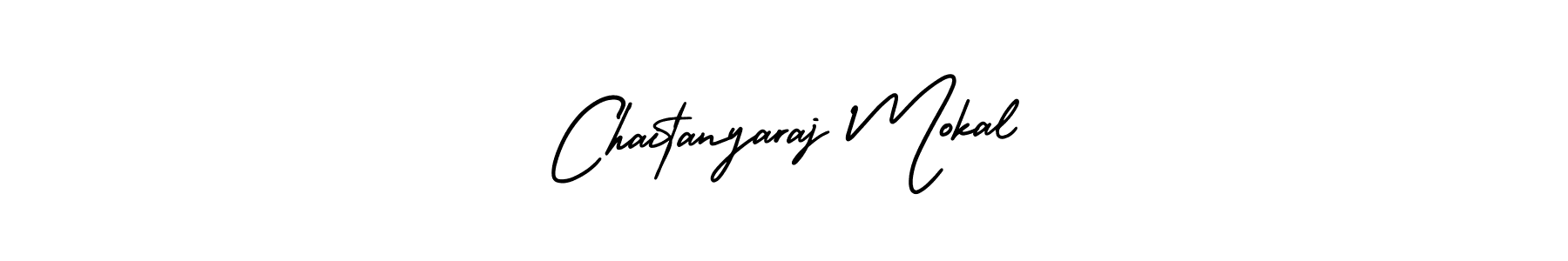 The best way (AmerikaSignatureDemo-Regular) to make a short signature is to pick only two or three words in your name. The name Chaitanyaraj Mokal include a total of six letters. For converting this name. Chaitanyaraj Mokal signature style 3 images and pictures png