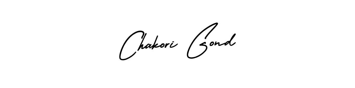 The best way (AmerikaSignatureDemo-Regular) to make a short signature is to pick only two or three words in your name. The name Chakori Gond include a total of six letters. For converting this name. Chakori Gond signature style 3 images and pictures png
