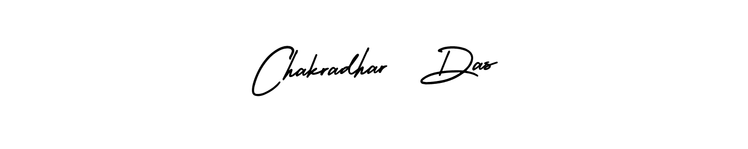The best way (AmerikaSignatureDemo-Regular) to make a short signature is to pick only two or three words in your name. The name Chakradhar  Das include a total of six letters. For converting this name. Chakradhar  Das signature style 3 images and pictures png