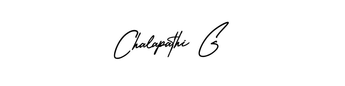 How to make Chalapathi G name signature. Use AmerikaSignatureDemo-Regular style for creating short signs online. This is the latest handwritten sign. Chalapathi G signature style 3 images and pictures png