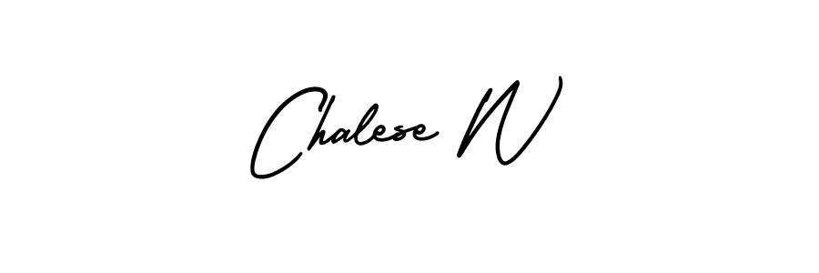 How to make Chalese W name signature. Use AmerikaSignatureDemo-Regular style for creating short signs online. This is the latest handwritten sign. Chalese W signature style 3 images and pictures png