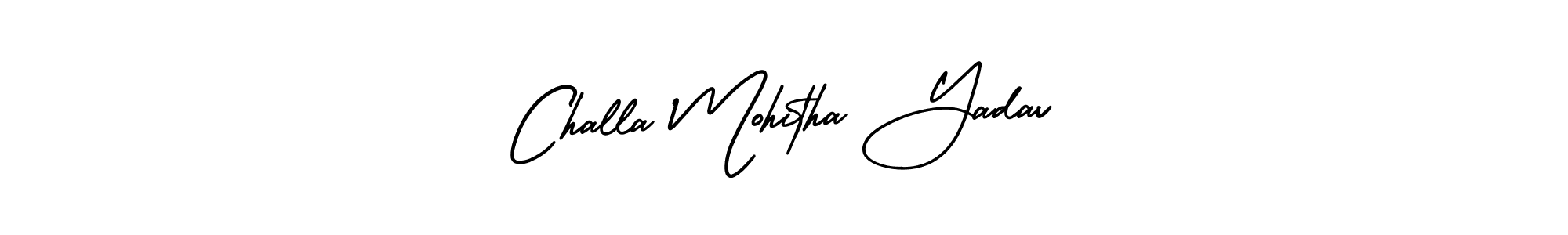 This is the best signature style for the Challa Mohitha Yadav name. Also you like these signature font (AmerikaSignatureDemo-Regular). Mix name signature. Challa Mohitha Yadav signature style 3 images and pictures png