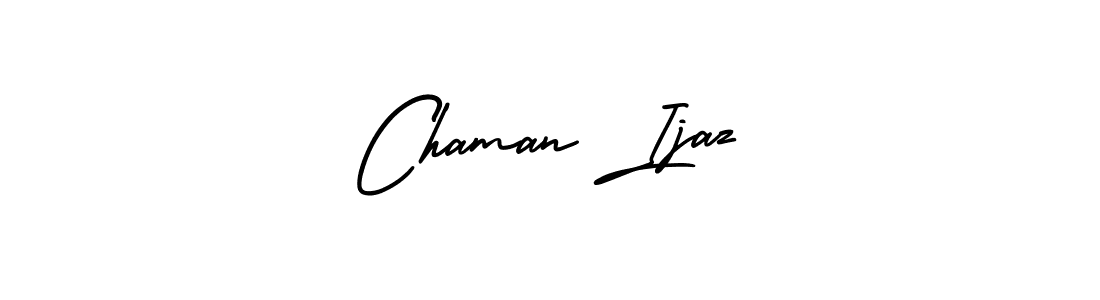 The best way (AmerikaSignatureDemo-Regular) to make a short signature is to pick only two or three words in your name. The name Chaman Ijaz include a total of six letters. For converting this name. Chaman Ijaz signature style 3 images and pictures png
