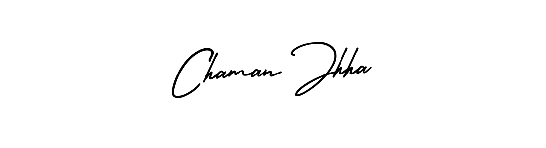 The best way (AmerikaSignatureDemo-Regular) to make a short signature is to pick only two or three words in your name. The name Chaman Jhha include a total of six letters. For converting this name. Chaman Jhha signature style 3 images and pictures png