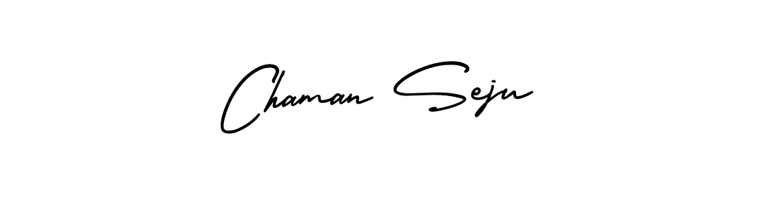 This is the best signature style for the Chaman Seju name. Also you like these signature font (AmerikaSignatureDemo-Regular). Mix name signature. Chaman Seju signature style 3 images and pictures png