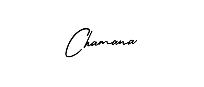 How to make Chamana name signature. Use AmerikaSignatureDemo-Regular style for creating short signs online. This is the latest handwritten sign. Chamana signature style 3 images and pictures png