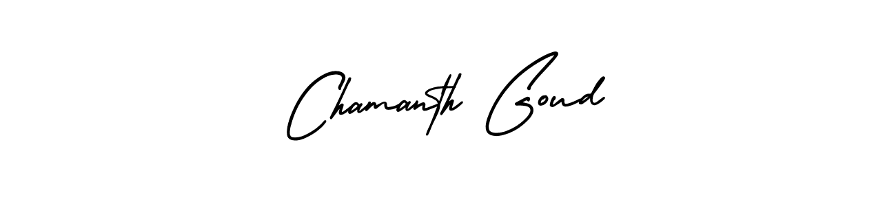 How to make Chamanth Goud name signature. Use AmerikaSignatureDemo-Regular style for creating short signs online. This is the latest handwritten sign. Chamanth Goud signature style 3 images and pictures png