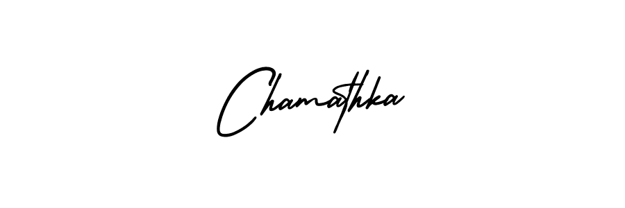 How to Draw Chamathka signature style? AmerikaSignatureDemo-Regular is a latest design signature styles for name Chamathka. Chamathka signature style 3 images and pictures png