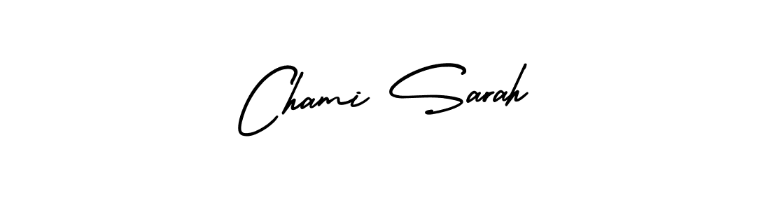 How to make Chami Sarah name signature. Use AmerikaSignatureDemo-Regular style for creating short signs online. This is the latest handwritten sign. Chami Sarah signature style 3 images and pictures png