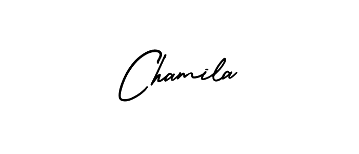 Make a beautiful signature design for name Chamila. With this signature (AmerikaSignatureDemo-Regular) style, you can create a handwritten signature for free. Chamila signature style 3 images and pictures png