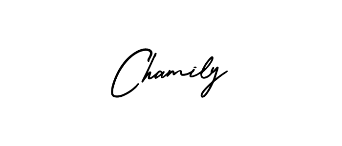 Create a beautiful signature design for name Chamily. With this signature (AmerikaSignatureDemo-Regular) fonts, you can make a handwritten signature for free. Chamily signature style 3 images and pictures png