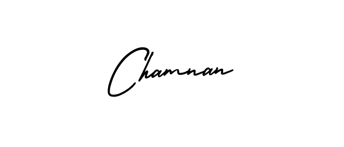 How to make Chamnan name signature. Use AmerikaSignatureDemo-Regular style for creating short signs online. This is the latest handwritten sign. Chamnan signature style 3 images and pictures png