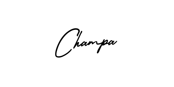 Design your own signature with our free online signature maker. With this signature software, you can create a handwritten (AmerikaSignatureDemo-Regular) signature for name Champa. Champa signature style 3 images and pictures png