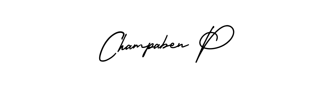 It looks lik you need a new signature style for name Champaben P. Design unique handwritten (AmerikaSignatureDemo-Regular) signature with our free signature maker in just a few clicks. Champaben P signature style 3 images and pictures png