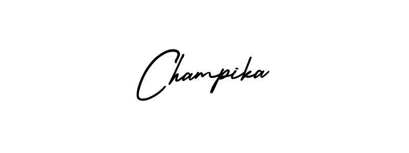 It looks lik you need a new signature style for name Champika. Design unique handwritten (AmerikaSignatureDemo-Regular) signature with our free signature maker in just a few clicks. Champika signature style 3 images and pictures png