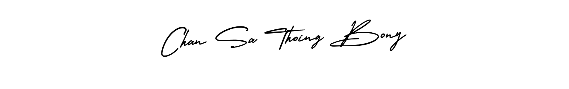 Use a signature maker to create a handwritten signature online. With this signature software, you can design (AmerikaSignatureDemo-Regular) your own signature for name Chan Sa Thoing Bony. Chan Sa Thoing Bony signature style 3 images and pictures png