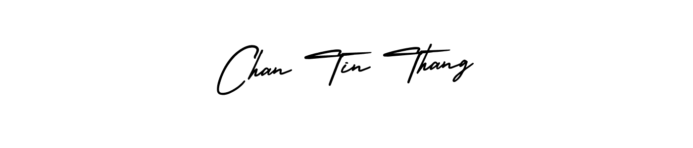 How to make Chan Tin Thang name signature. Use AmerikaSignatureDemo-Regular style for creating short signs online. This is the latest handwritten sign. Chan Tin Thang signature style 3 images and pictures png