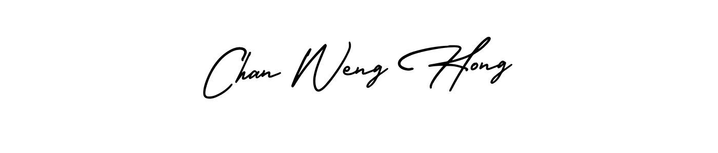 How to make Chan Weng Hong signature? AmerikaSignatureDemo-Regular is a professional autograph style. Create handwritten signature for Chan Weng Hong name. Chan Weng Hong signature style 3 images and pictures png