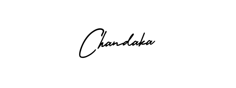 Use a signature maker to create a handwritten signature online. With this signature software, you can design (AmerikaSignatureDemo-Regular) your own signature for name Chandaka. Chandaka signature style 3 images and pictures png
