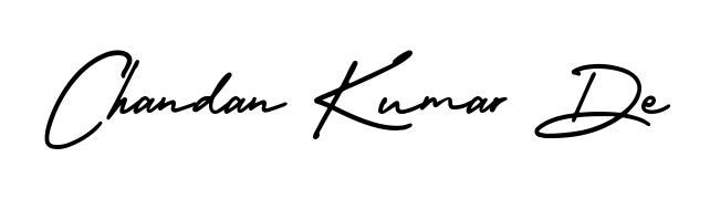 A timeless handwritten aesthetic for Chandan Kumar De. The AmerikaSignatureDemo-Regular font gives your signature a handcrafted feel with natural curves. Chandan Kumar De signature style 3 images and pictures png