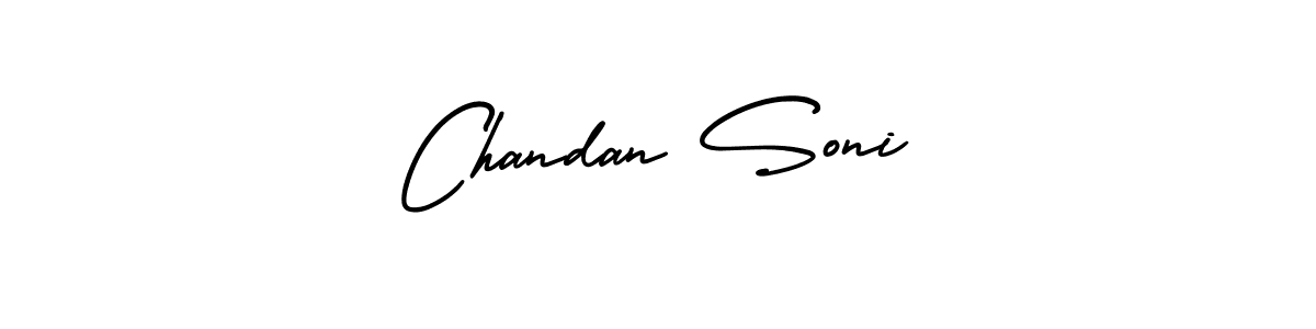 The best way (AmerikaSignatureDemo-Regular) to make a short signature is to pick only two or three words in your name. The name Chandan Soni include a total of six letters. For converting this name. Chandan Soni signature style 3 images and pictures png