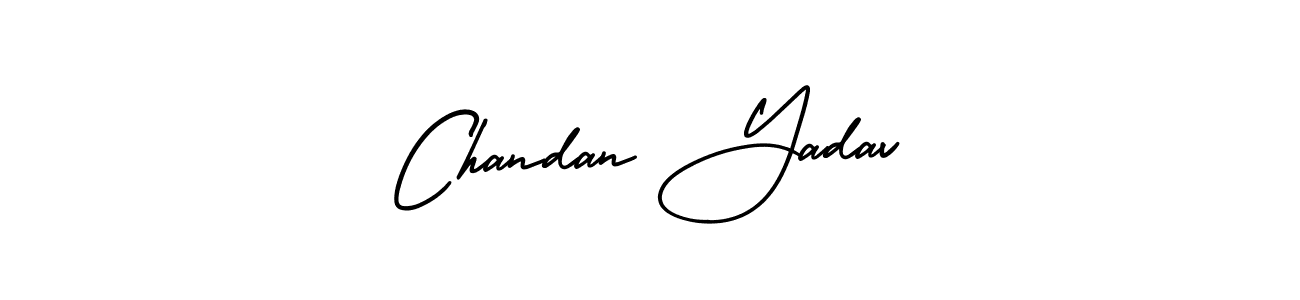 You should practise on your own different ways (AmerikaSignatureDemo-Regular) to write your name (Chandan Yadav) in signature. don't let someone else do it for you. Chandan Yadav signature style 3 images and pictures png