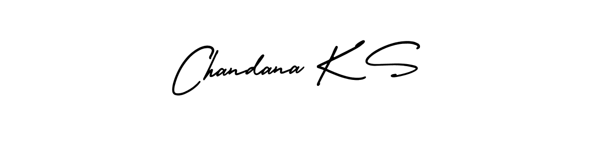 This is the best signature style for the Chandana K S name. Also you like these signature font (AmerikaSignatureDemo-Regular). Mix name signature. Chandana K S signature style 3 images and pictures png