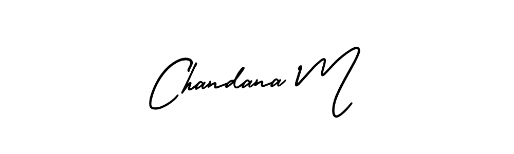 This is the best signature style for the Chandana M name. Also you like these signature font (AmerikaSignatureDemo-Regular). Mix name signature. Chandana M signature style 3 images and pictures png